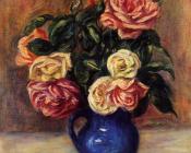 Roses in a Blue Vase